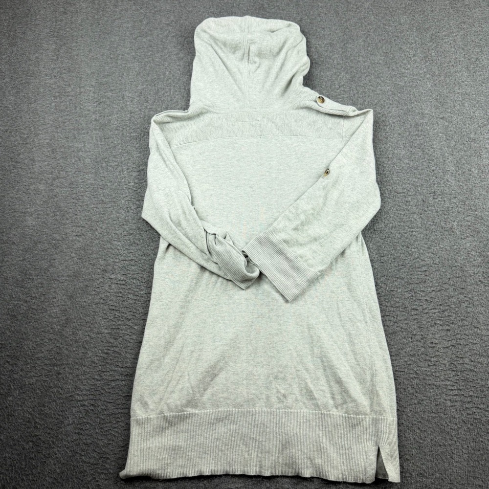 American Eagle Outfitters Gray Hooded Cardigan Sweater‎ Women's M Medium Button - Picture 2 of 6